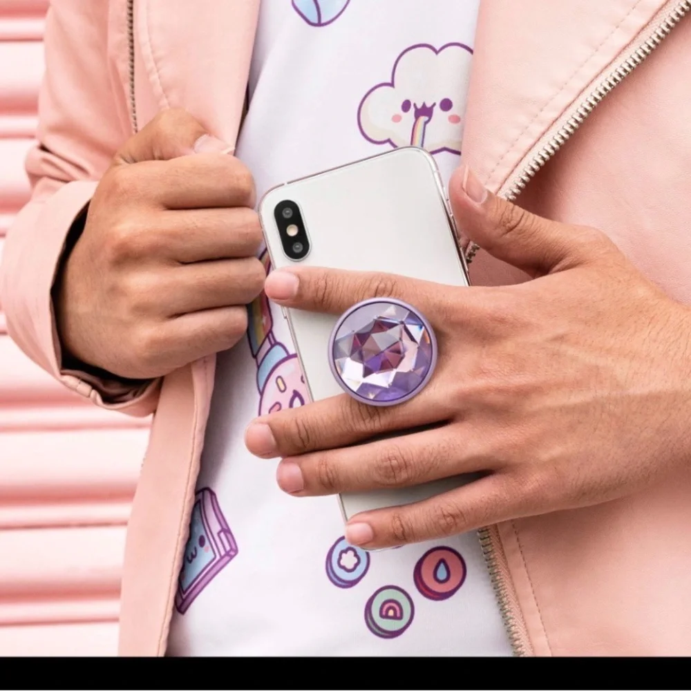 🔥 3 for $10 DEAL – READ FIRST🔥Pink 🩷 3D Gemstone Smartphone Grip